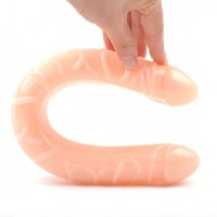 Double Ended Dildo Realistic Flesh Color 12.9"